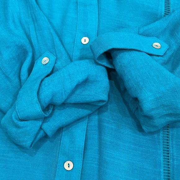NEW‎ Zac & Rachel | Teal Rayon Button Down Blouse | Women's Teal | Small | NWOT - Picture 5 of 12